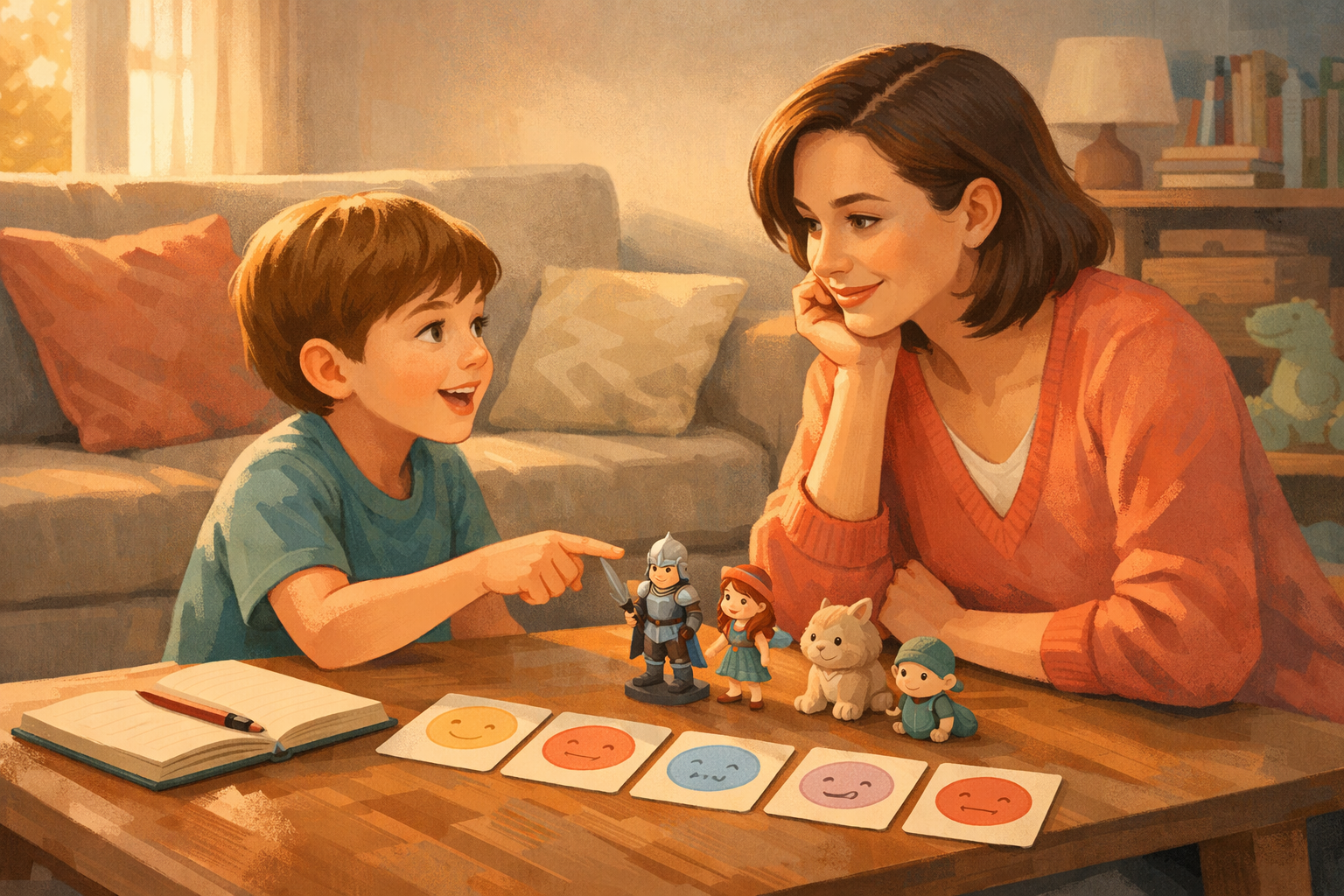 Cizgi film kahramanlariyla ailece sohbet temasi